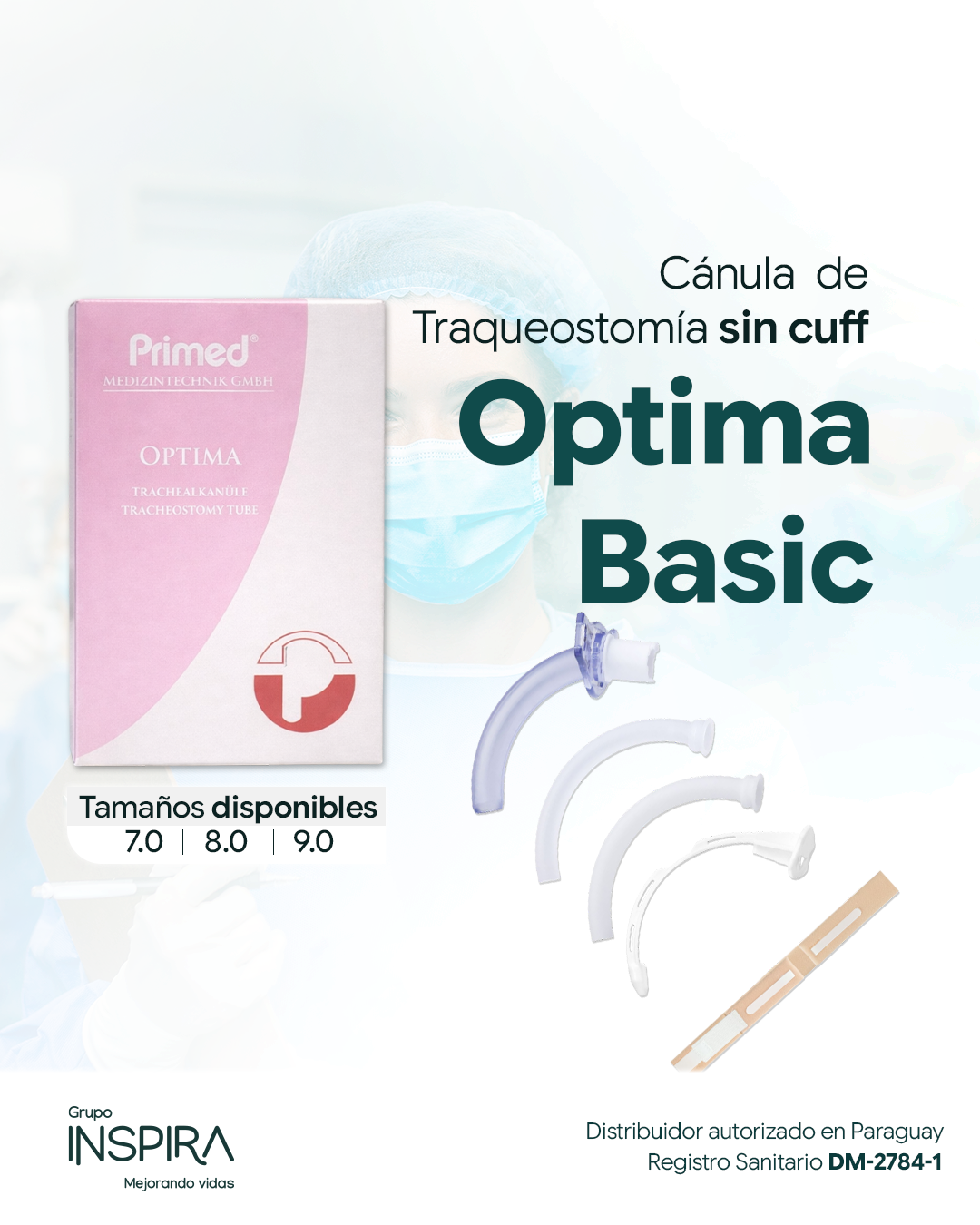 Cánula de traqueostomía Optima Basic - sin cuff